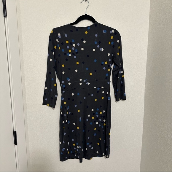 Boden Marion Polka Dot Jersey Dress 3/4 Sleeves V Neck Size 6 Regular - Picture 3 of 11